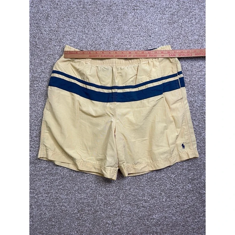 Polo Ralph Lauren Red Lined Blue Pony Swim Trunks Shorts Mens XL